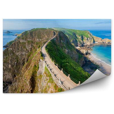 Samolepící fototapeta Jachty oceán skály stromy pohled na pláž Nový Zéland