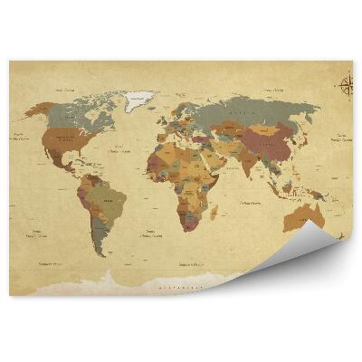 Samolepící fototapeta Mapa světa vintage