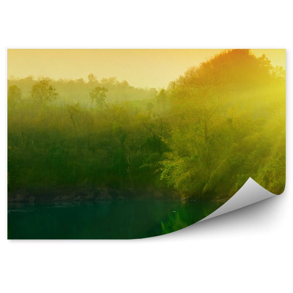 Fototapeta Západ slunce džungle jezero Thajsko