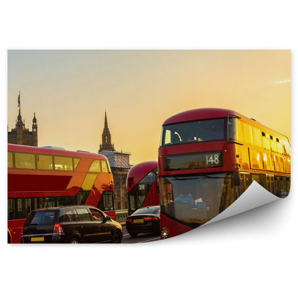 Samolepící fototapeta Big Ben Londýnský most Westminster doprava auta