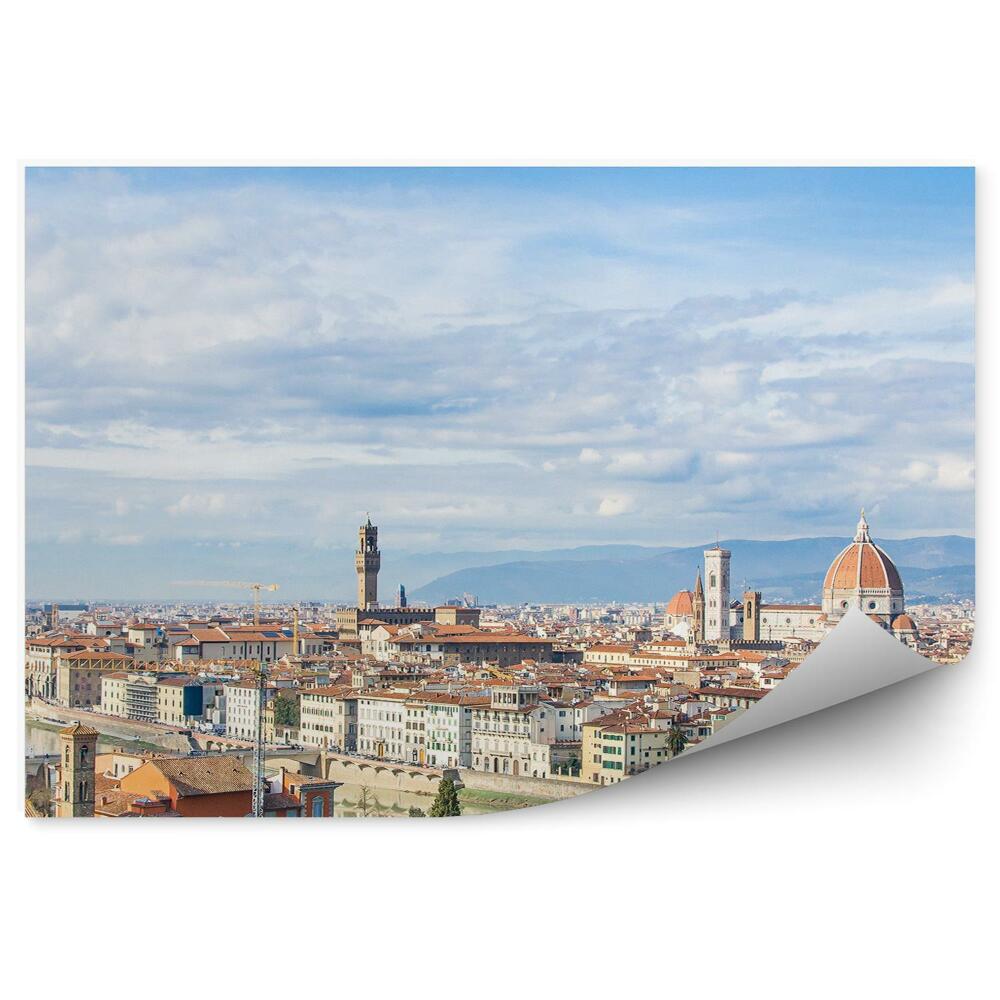 Tapeta na zeď Neptunova kašna budovy obloha mraky Florencie Itálie
