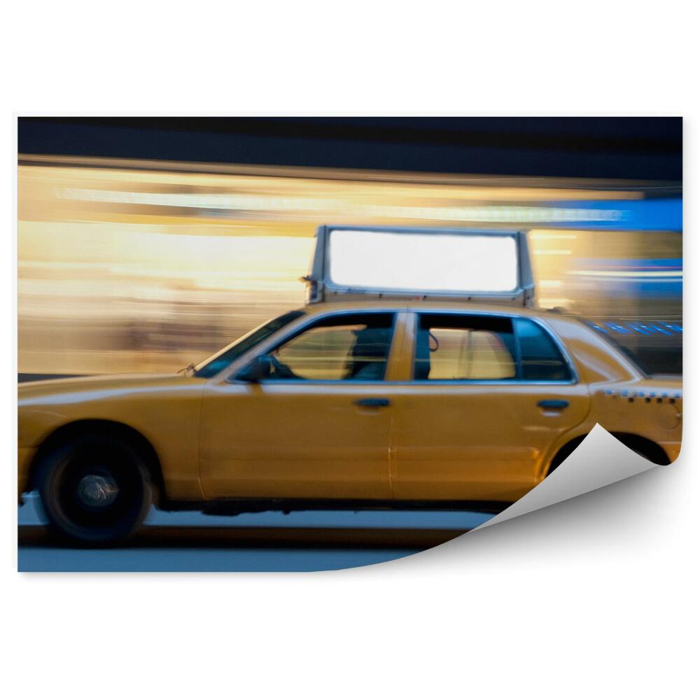 Samolepící fototapeta Žlutý americký taxík v pohybu
