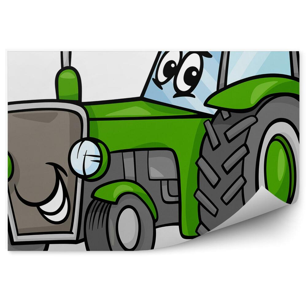 Samolepící fototapeta Zelený usměvavý traktor