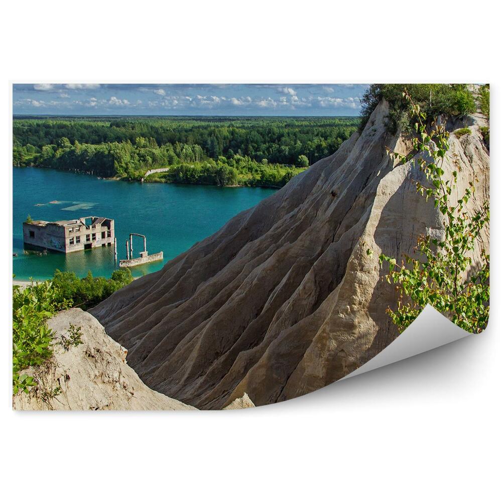 Fototapeta na zeď Ruiny budovy v horském jezeře