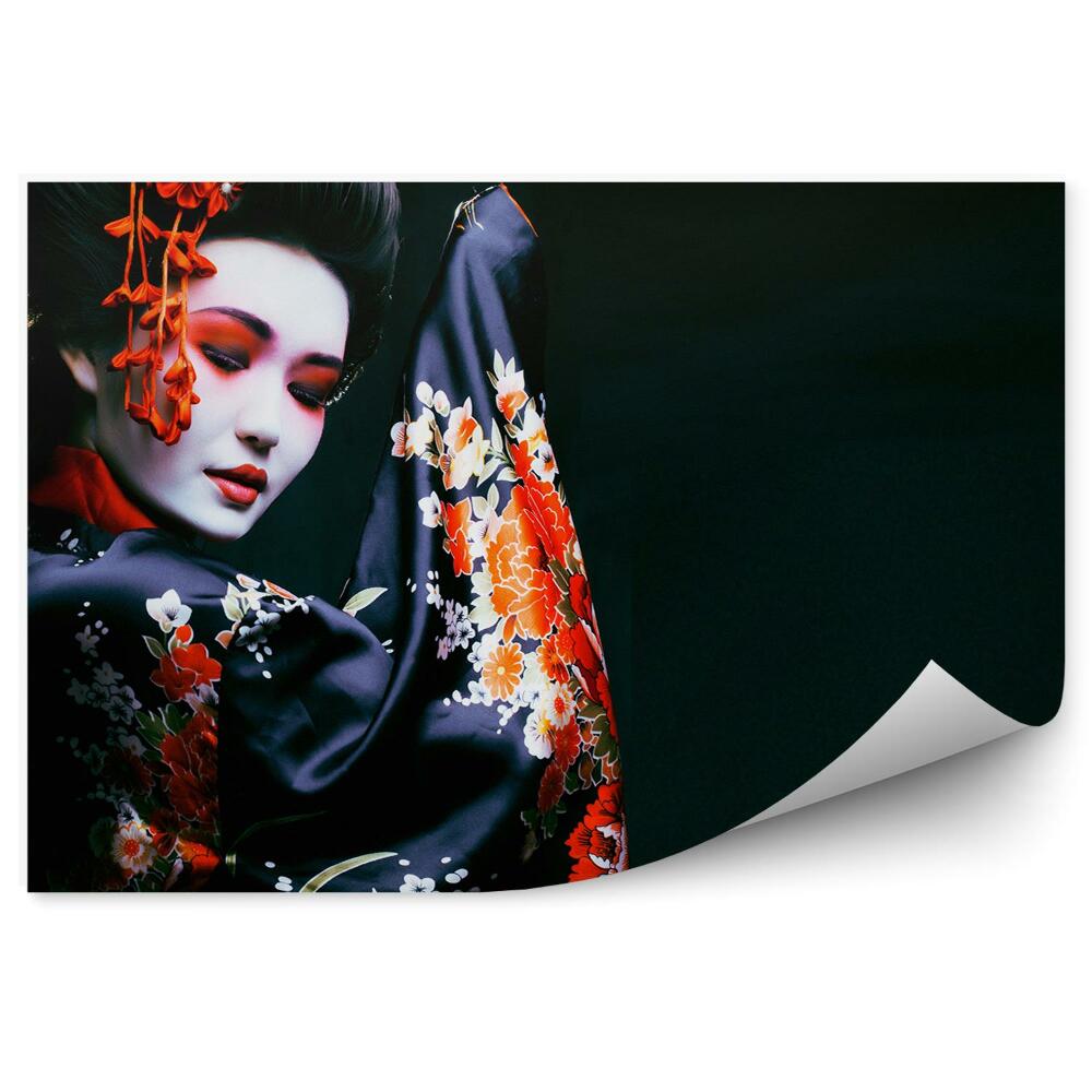 Fototapeta Mladá gejša portrét kimono make-up
