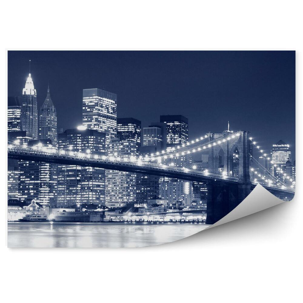 Samolepící fototapeta Noční město USA Brooklynský most