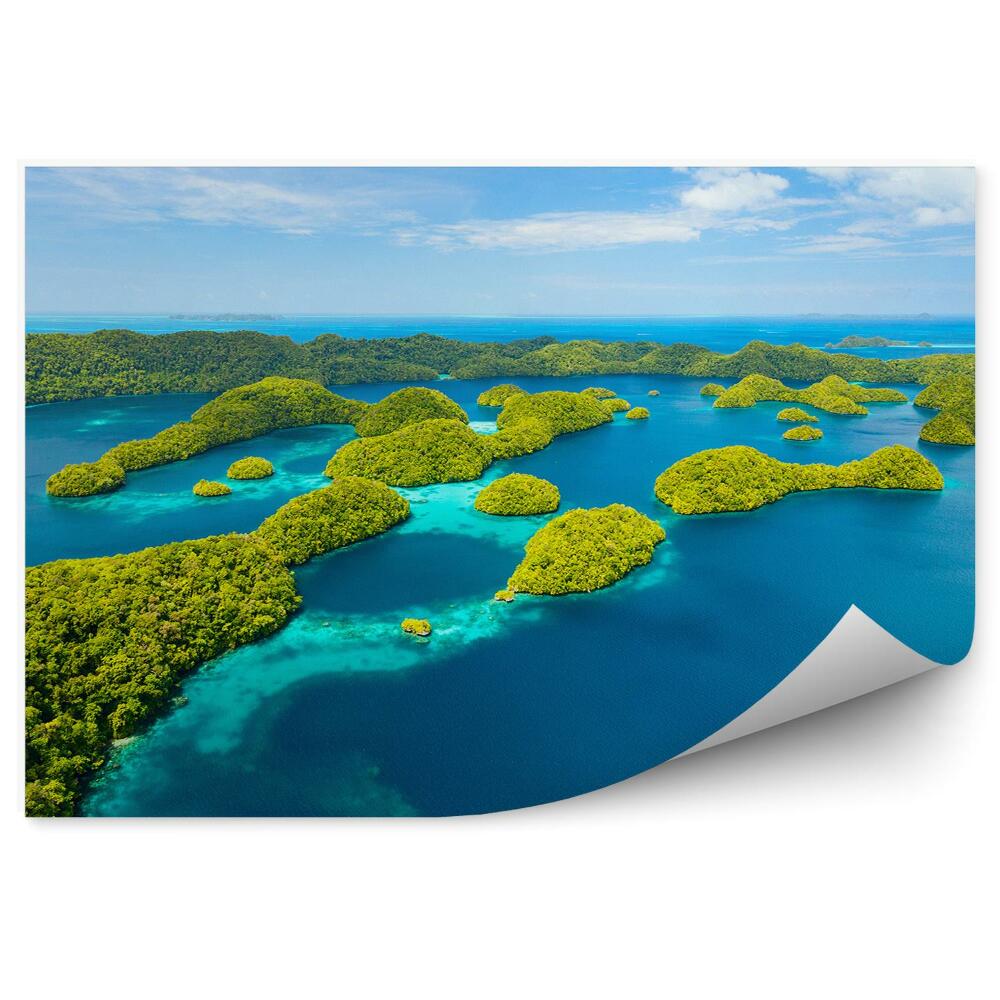 Fototapeta Zelené ostrovy rostliny modrá voda nebe