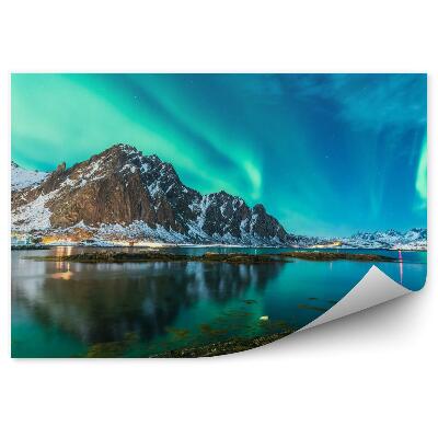 Samolepící fototapeta Polární záře nad fjordem