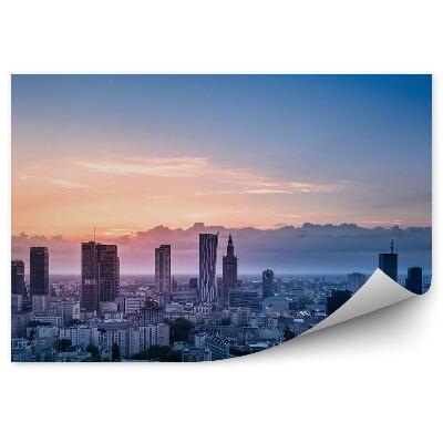 Fototapeta Palác kultury a vědy Varšava mrakodrapy pohled z ptačí perspektivy