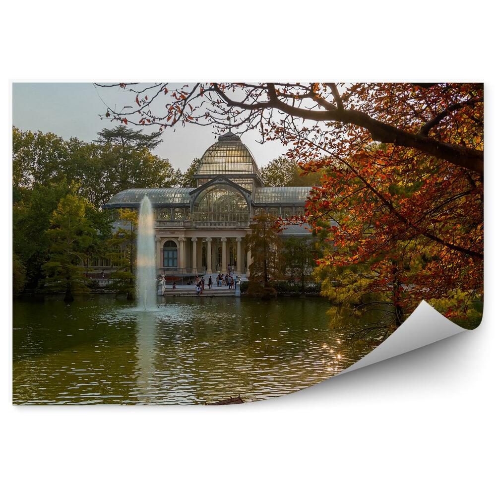 Samolepící fototapeta Crystal Palace Španělsko Madrid fontána park