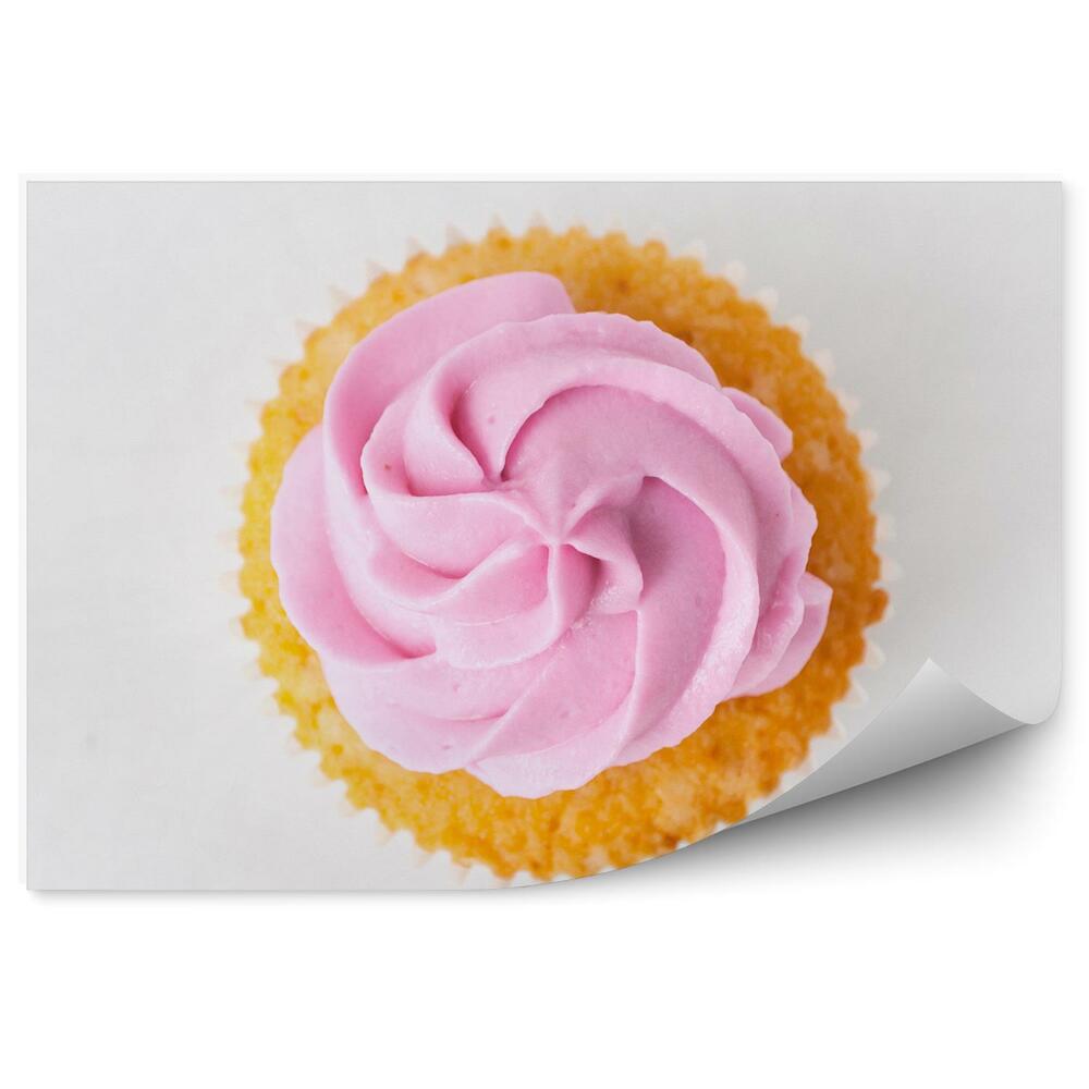 Fototapeta Cupcake s růžovou šlehačkou pečivo