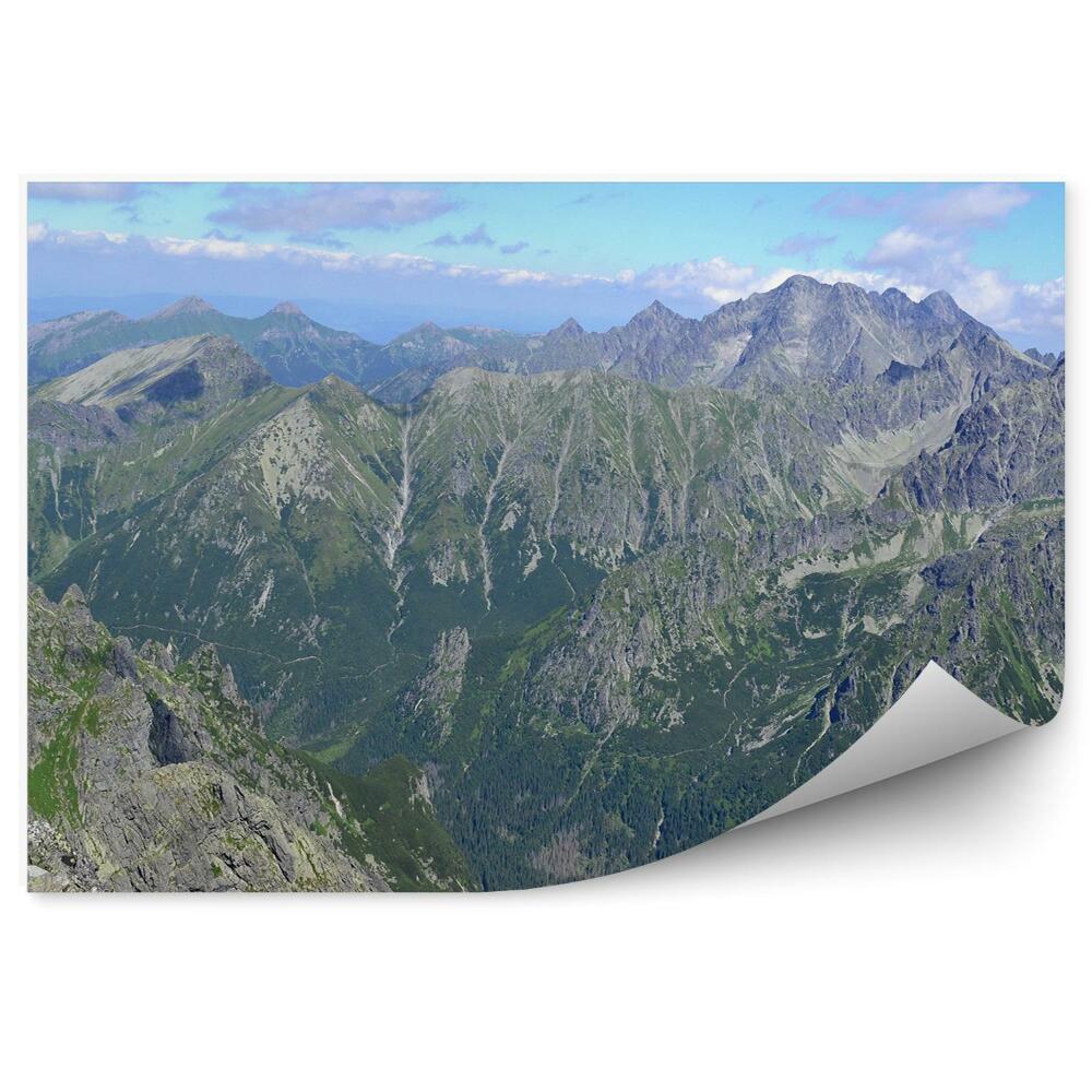 Samolepící fototapeta Pohled na Rysy Tatry nebe mraky