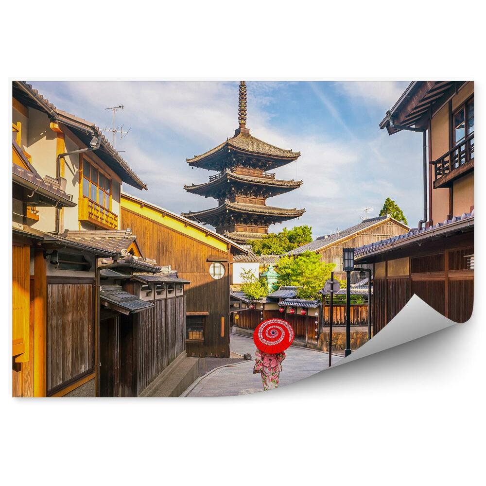 Samolepící fototapeta Deštník jukata Japonsko architektura budovy