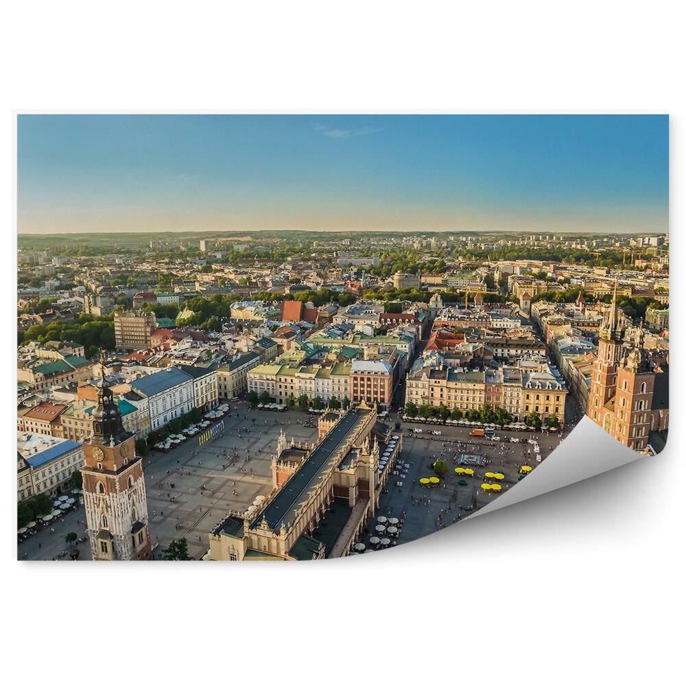 Samolepící fototapeta Hlavní náměstí v Krakově letecký pohled