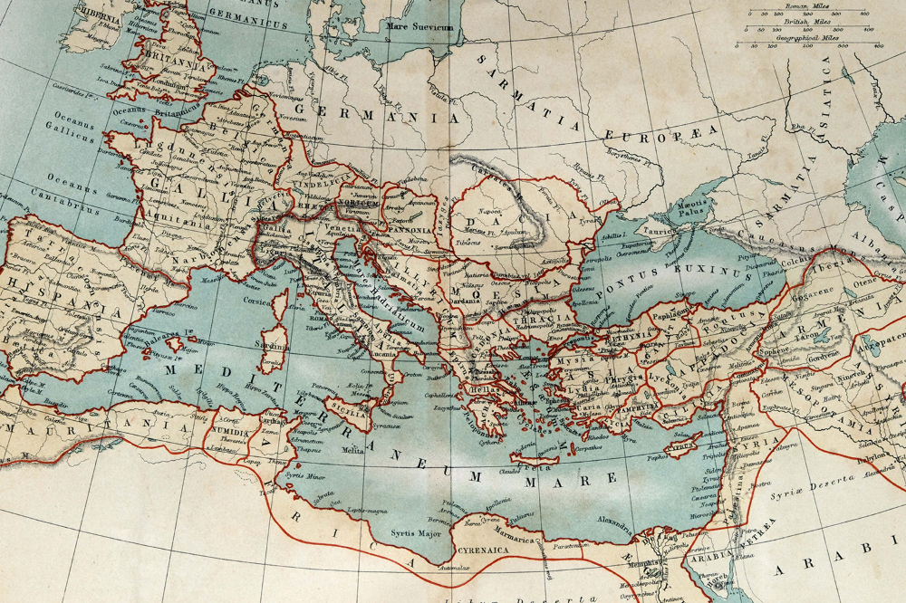 Fototapeta Stará mapa Římské říše 1870