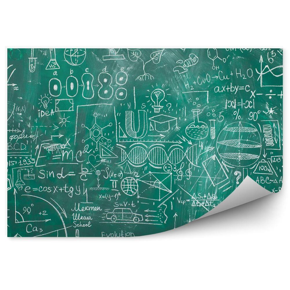 Fototapeta Školní tabule matematické vzory chemie fyzika