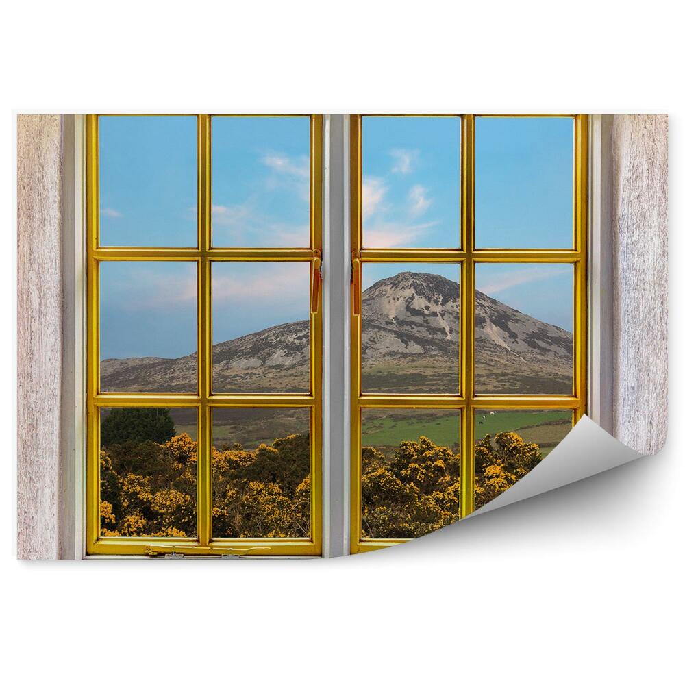 Fototapeta na zeď Zlaté okno s výhledem na hory