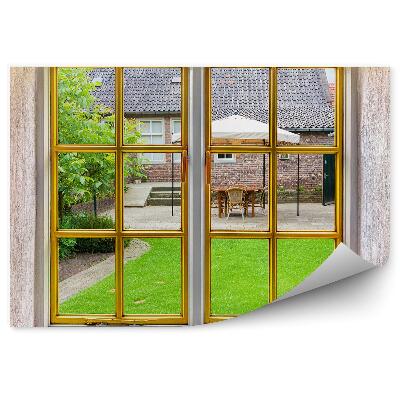 Fototapeta na zeď Zahrada u domu za oknem