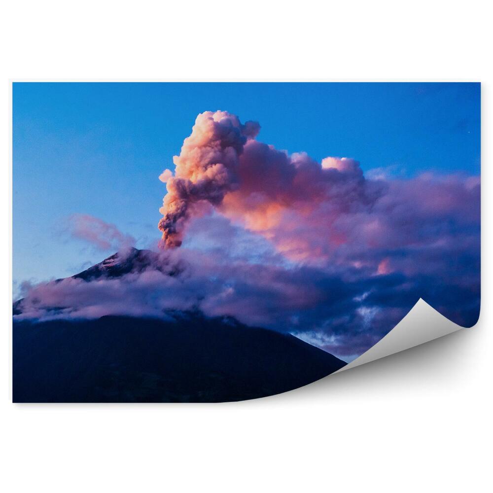 Fototapeta Sopka láva mlha obloha mraky