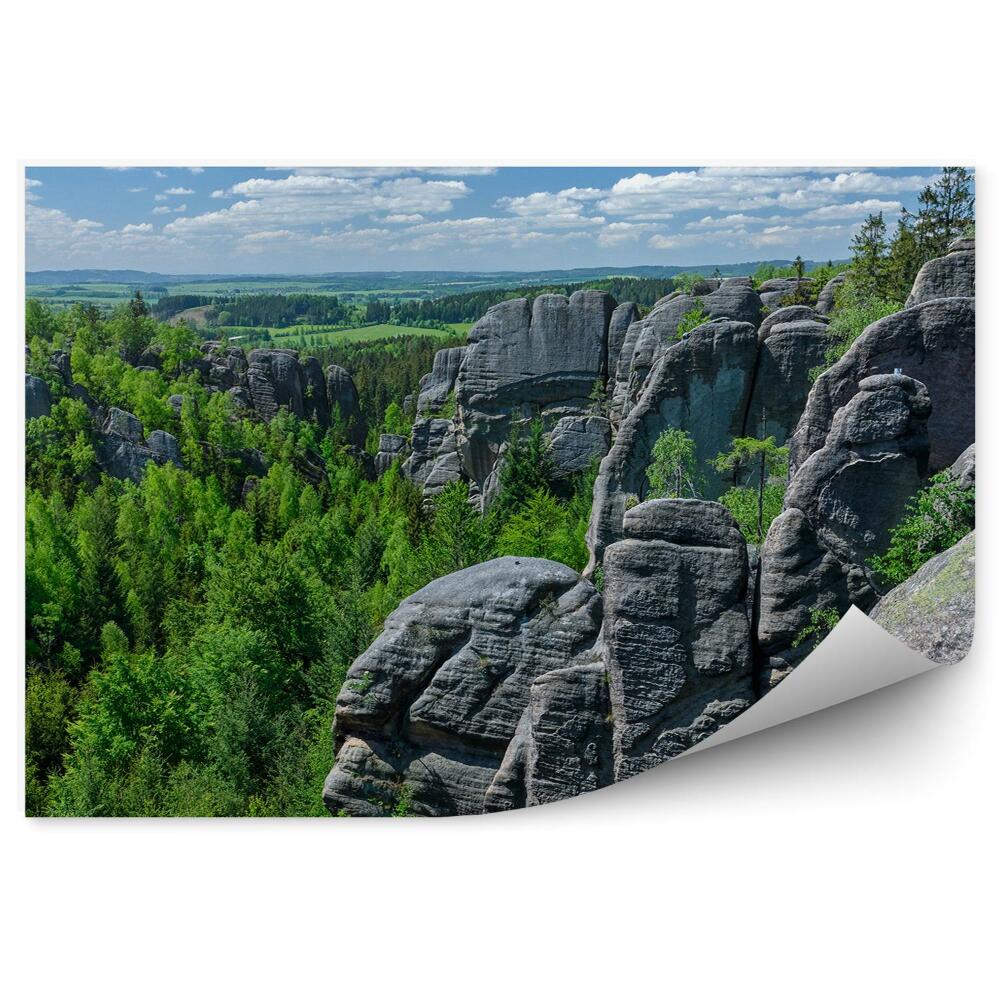 Fototapeta na zeď Horská krajina skály lesy sudety