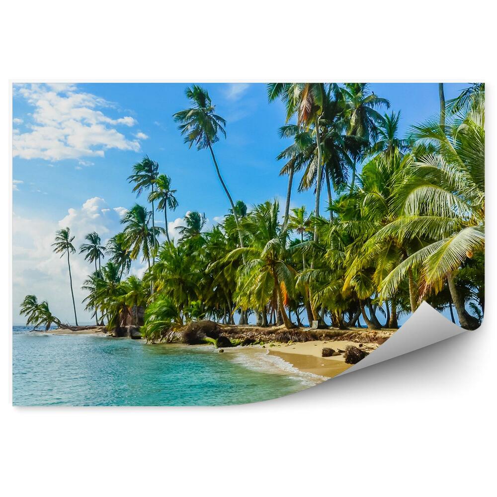 Samolepící fototapeta Ostrov pláž moře palmy vegetace