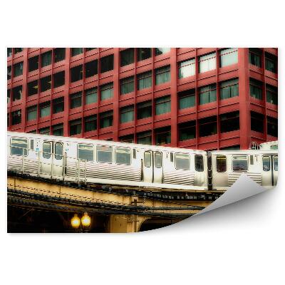 Fototapeta Vyvýšená vlaková budova městská doprava