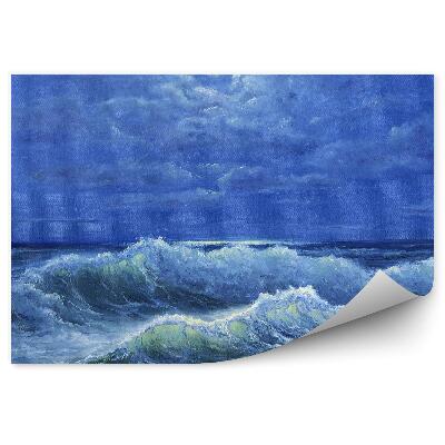 Samolepící fototapeta Vlny na oceánu noci malované