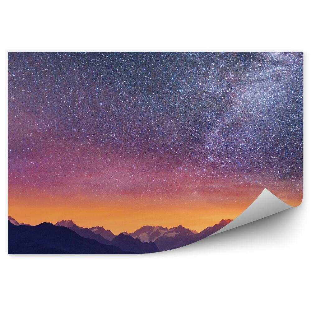 Fototapeta Hory fantastická hvězdná obloha hustá mlha hory jezero Koruldi galaxie
