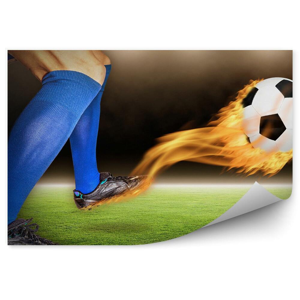 Fototapeta Fotbalista trávník oheň fotbal