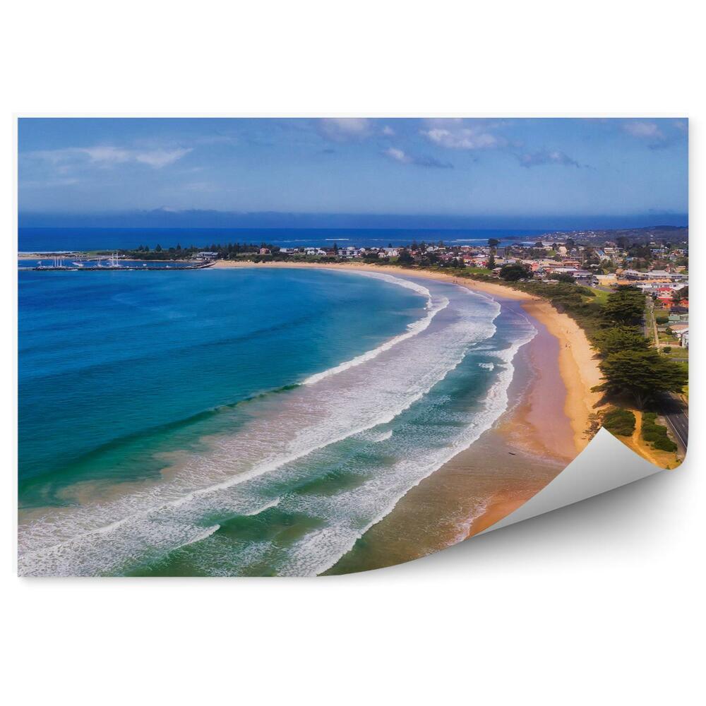 Fototapeta Letecký pohled tropická písečná pláž oceán vlny