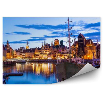 Fototapeta na zeď Město západu slunce světla lodě vodní budovy