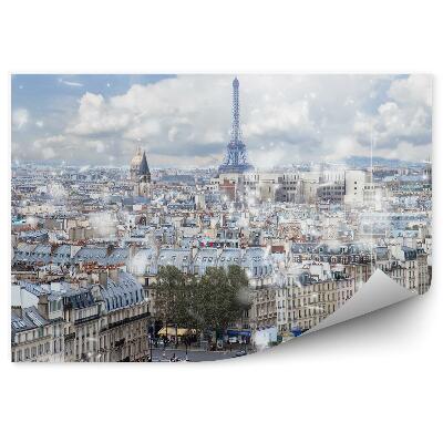 Samolepící tapeta Západ slunce obloha mosty budovy jachty Seina