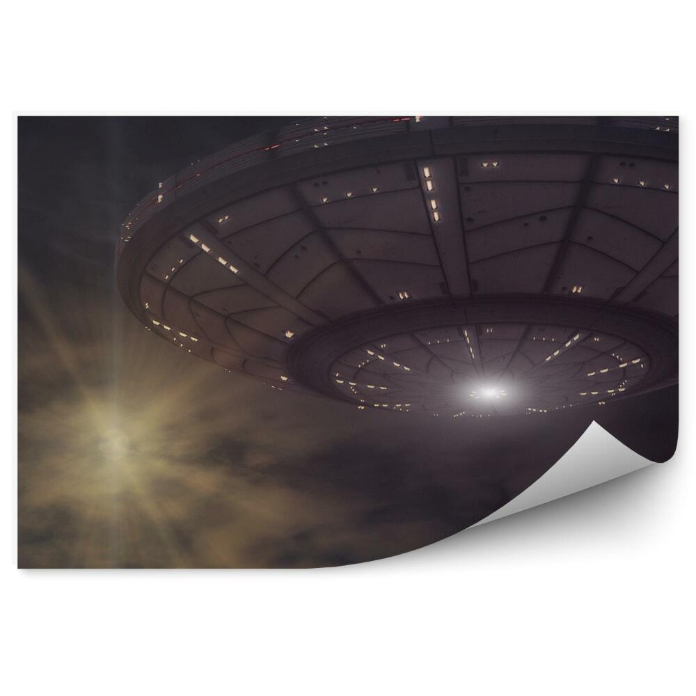 Fototapeta Mraky oblohy UFO 3D kosmická loď pláž moře mraky oblohy západ slunce