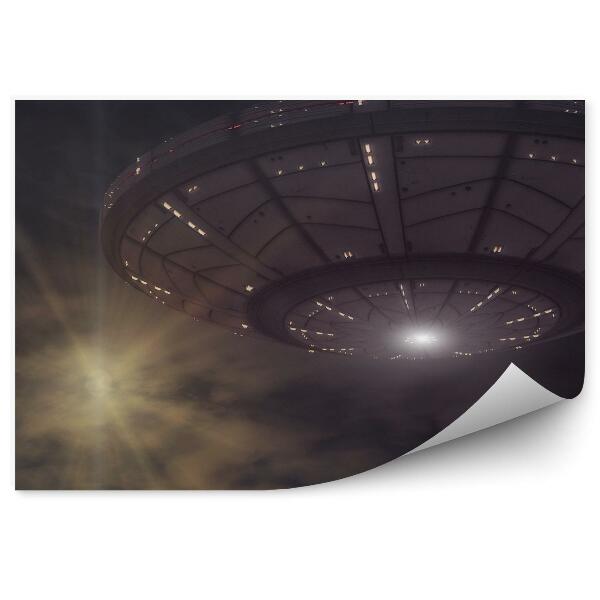 Fototapeta Mraky oblohy UFO 3D kosmická loď pláž moře mraky oblohy západ slunce