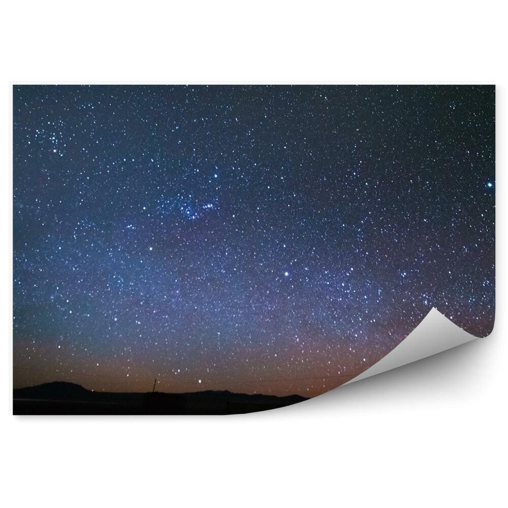 Fototapeta na zeď Himálaj hory domy nebe hvězdy galaxie noc