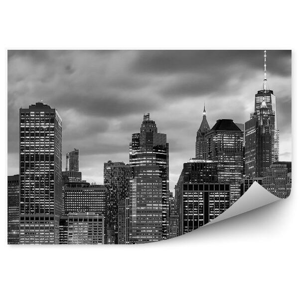 Samolepící fototapeta Černobílý panoramatický snímek New Yorku