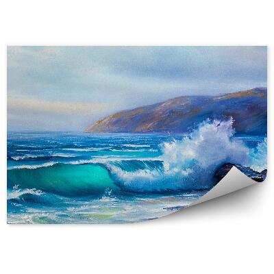 Fototapeta na zeď Mořské vlny narážející na kameny pobřeží