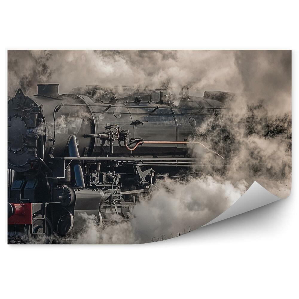 Samolepící fototapeta Parní lokomotiva a oblaka páry