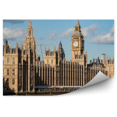 Fototapeta Westminsterský palác Big Ben stromy mraky obloha Londýn