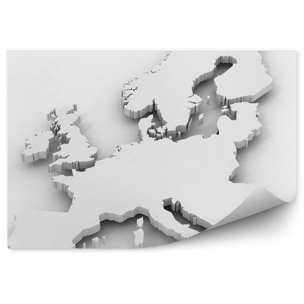 Fototapeta na zeď Mapa Evropy obrysová 3D