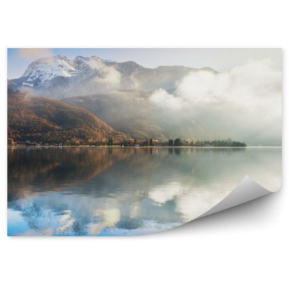 Samolepící fototapeta Jezero Annecy ve francouzských Alpách východ slunce.