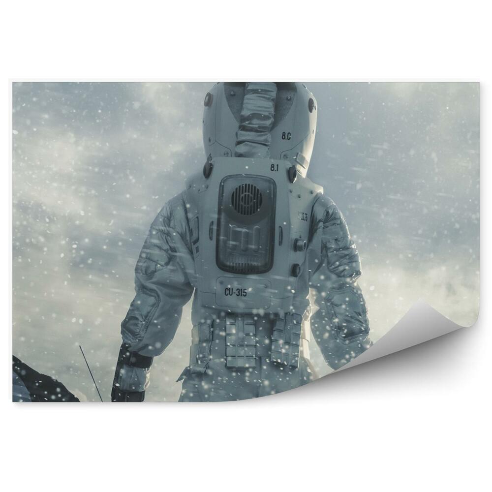 Fototapeta Astronauti vesmírná stanice mraky nebe