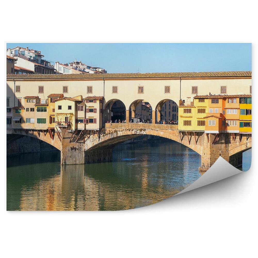 Tapeta na zeď Řeka Arno budovy tráva Florencie nebe