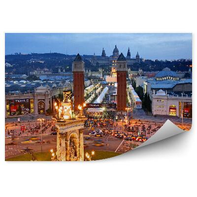 Tapeta na zeď Budovy doprava noc Barcelona