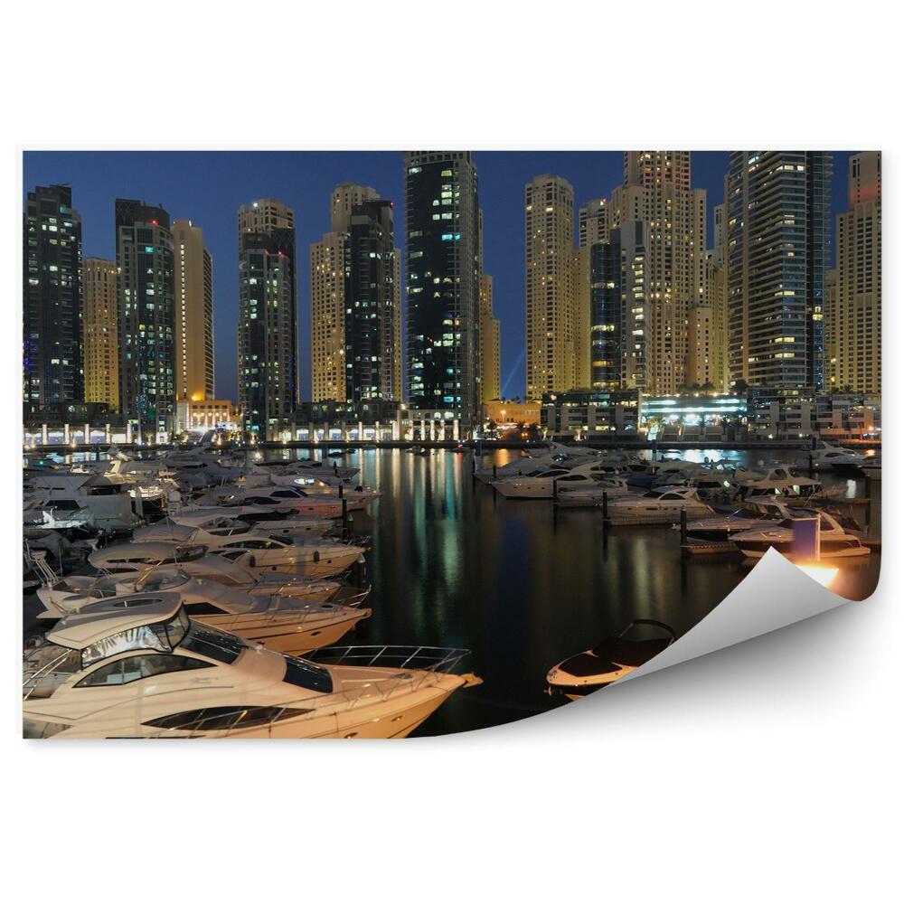 Samolepící fototapeta Dubaj město záliv lodě přístav