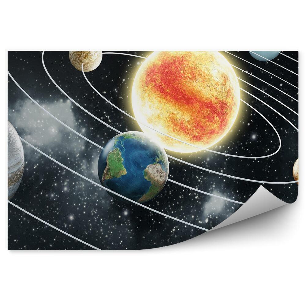 Fototapeta Diagram sluneční soustavy planety hvězdy hvězdy oběžnice slunce