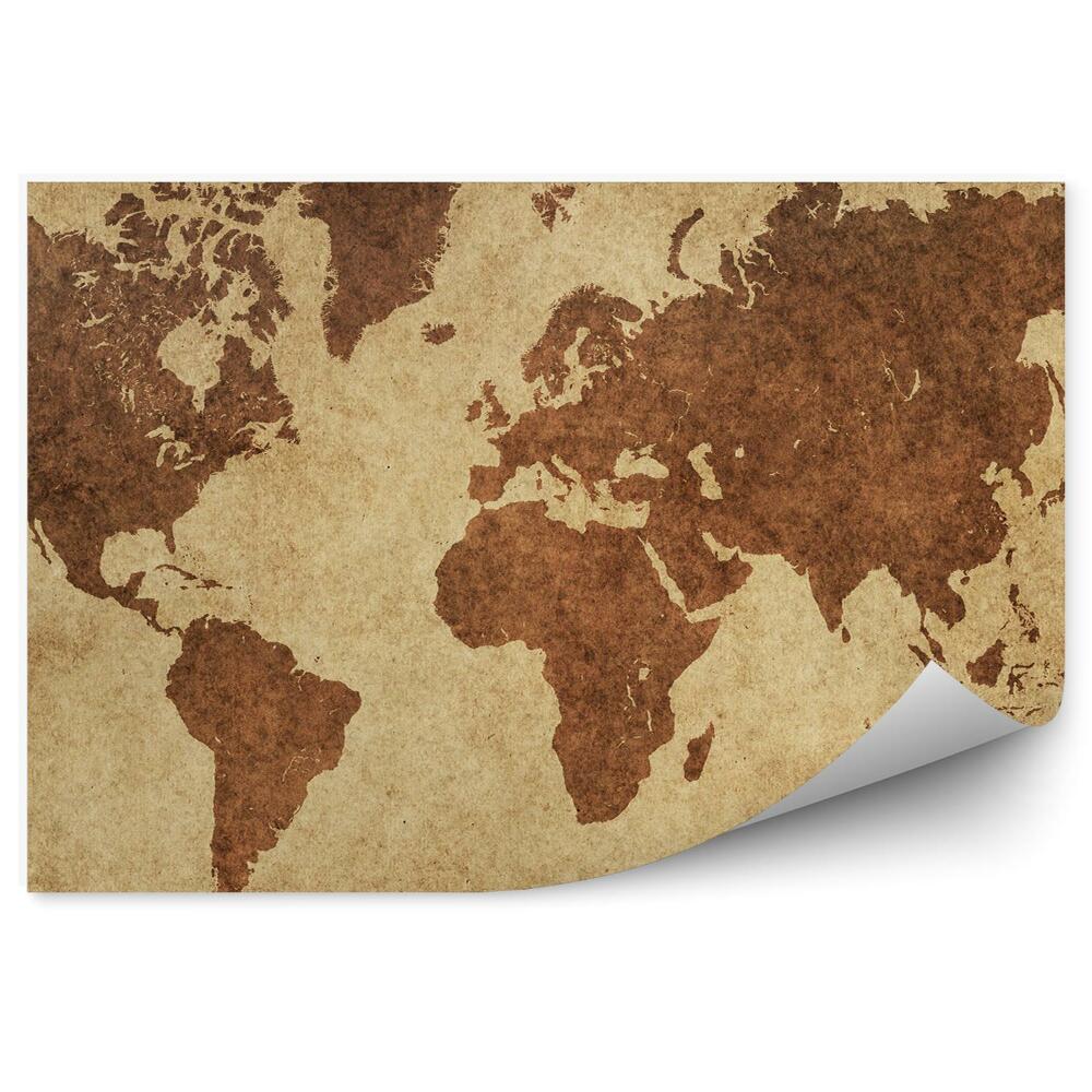Samolepící fototapeta Mapa světa špinavý obrys na pozadí