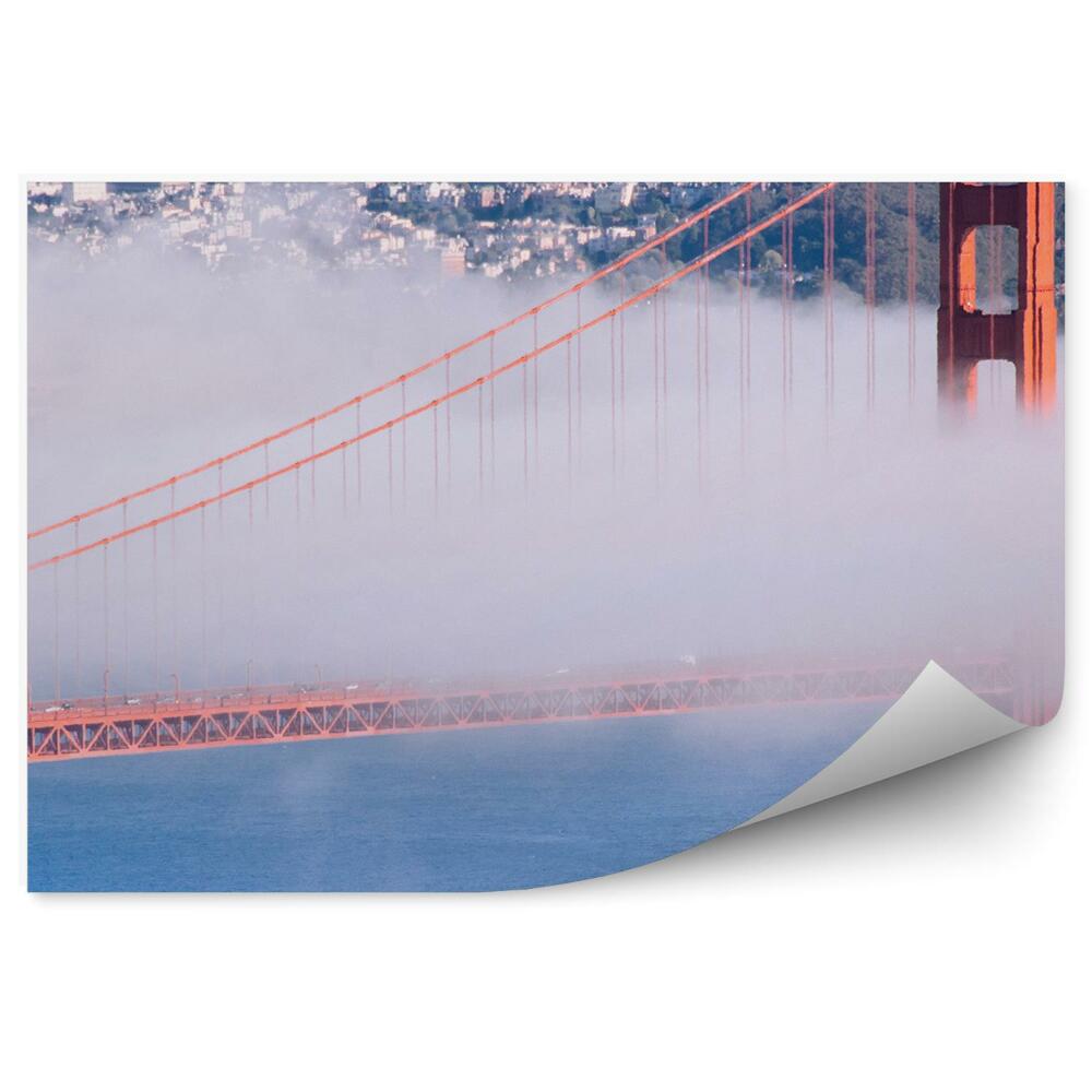 Samolepící fototapeta Ranní mlha mrakodrapy pohled na město Golden Gate Bridge oceán San Francisco