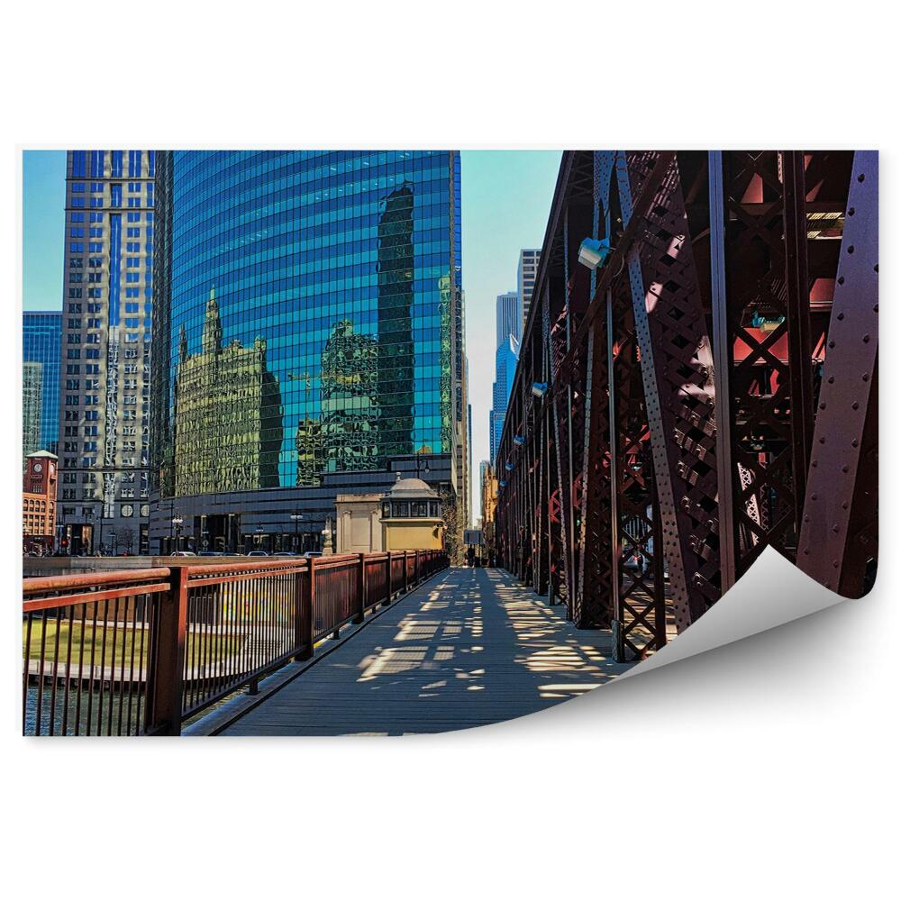Samolepící fototapeta Vyvýšené železniční koleje Chicago město