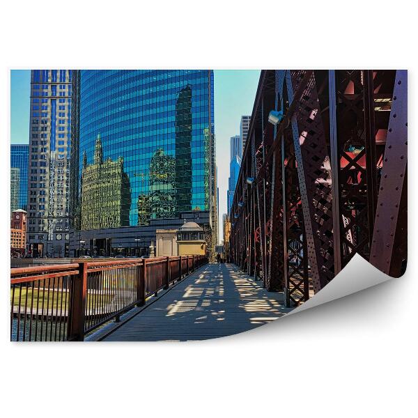 Samolepící fototapeta Vyvýšené železniční koleje Chicago město